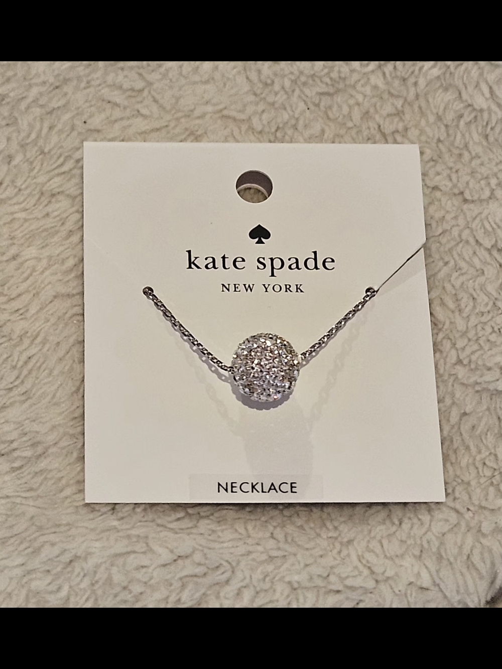 kate spade silver crystal pavé ball necklace
